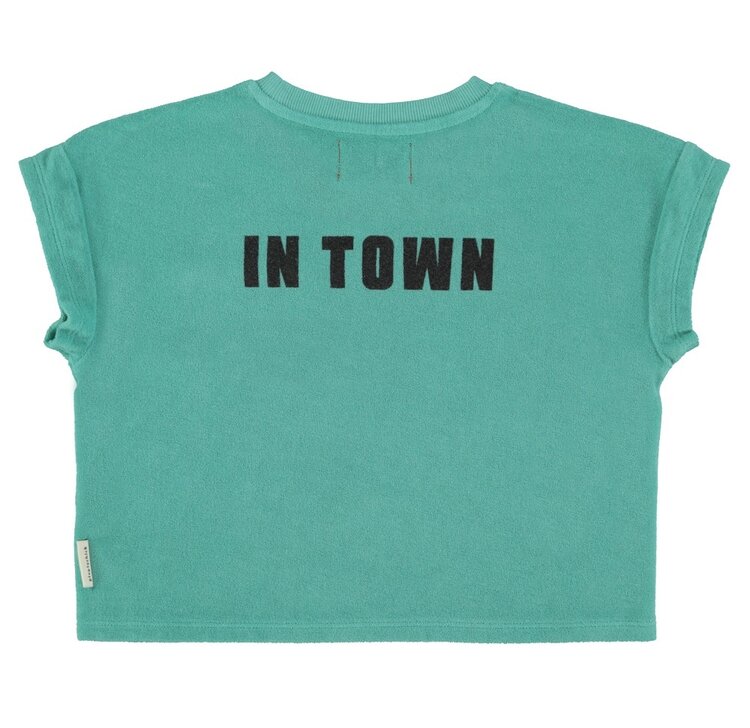 Piupiuchick t'shirt | turquoise w/ "best friend" print