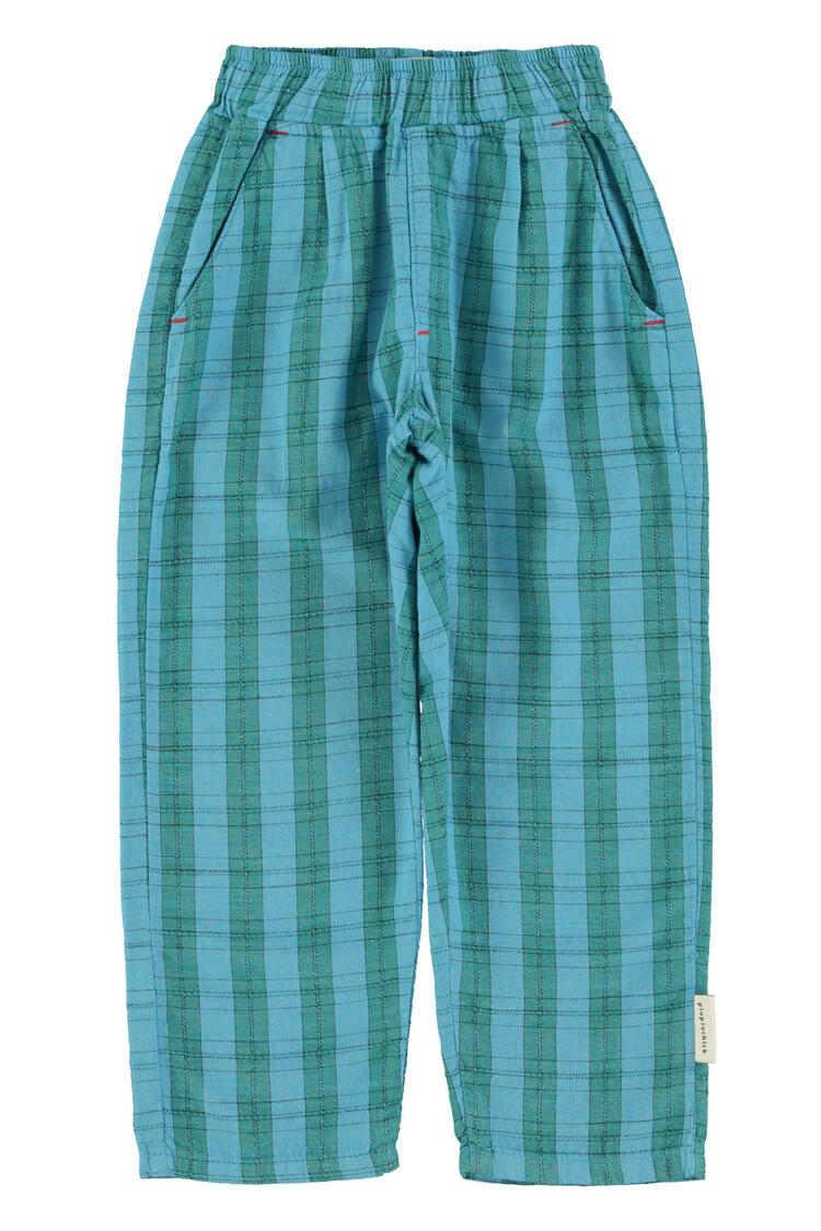 Piupiuchick  unisex trousers | blue & green checkered