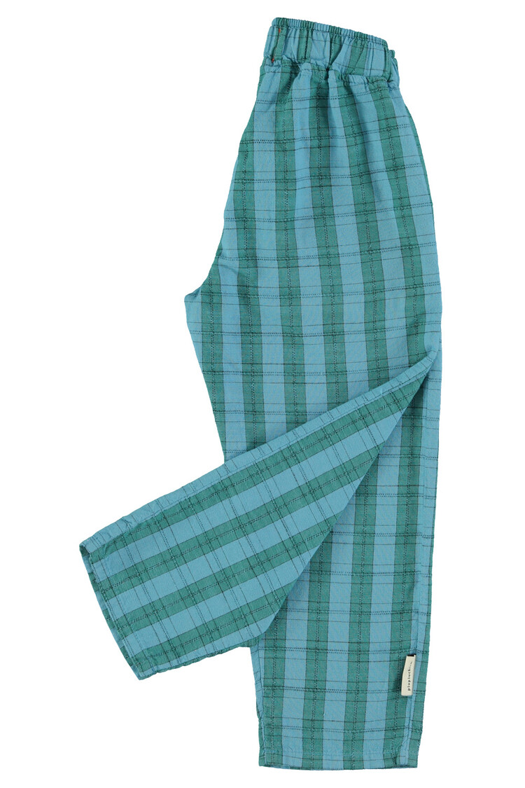 Piupiuchick  unisex trousers | blue & green checkered