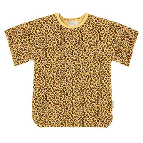 Piupiuchick t shirt dress | mustard animal print