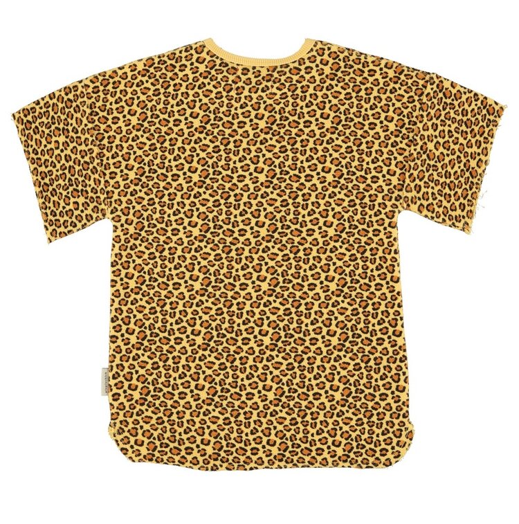 Piupiuchick t shirt dress | mustard animal print