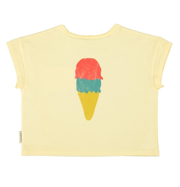 Piupiuchick t'shirt | light yellow w/ "beach bar" print