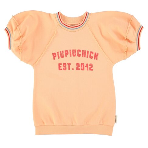 Piupiuchick sweatshirt dress | peach "piupiuchick" print