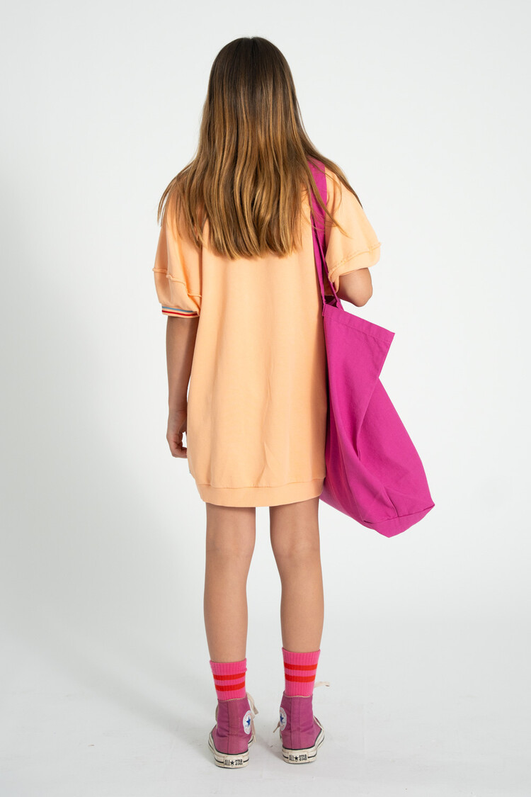 Piupiuchick sweatshirt dress | peach "piupiuchick" print