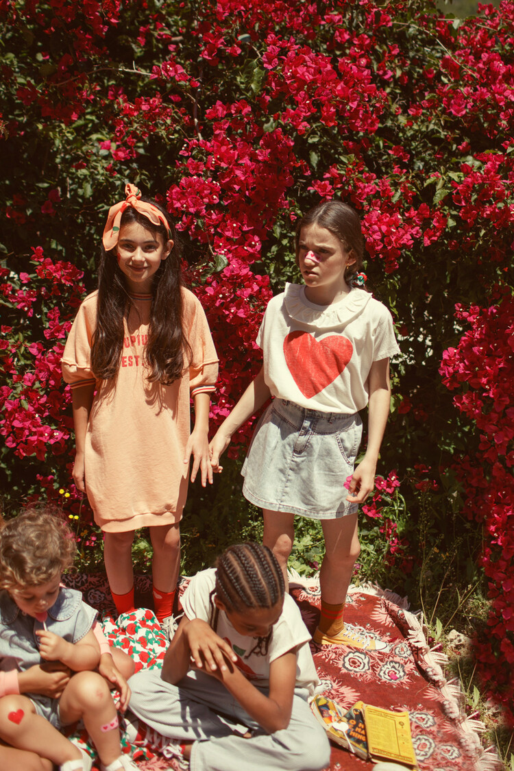 Piupiuchick sweatshirt dress | peach "piupiuchick" print