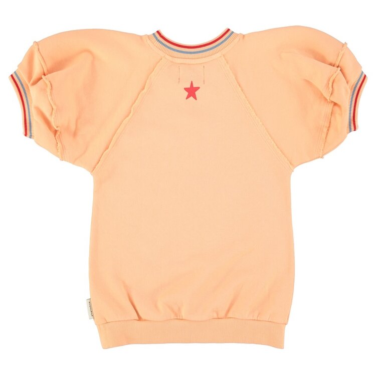 Piupiuchick sweatshirt dress | peach "piupiuchick" print