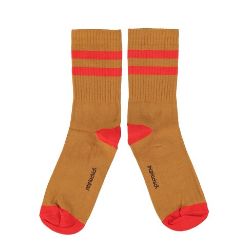 Piupiuchick socks | camel with red stripes