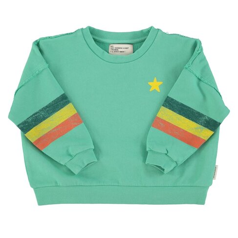 Piupiuchick sweatshirt | green w/ multicolor stripes