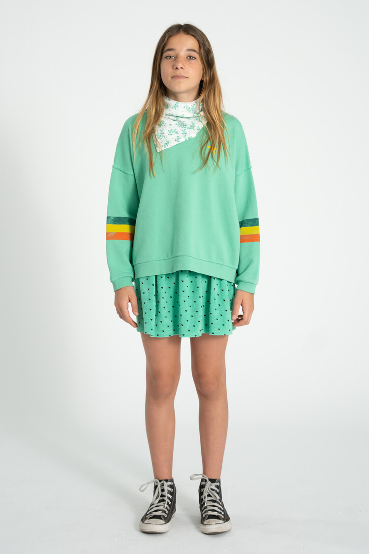 Piupiuchick sweatshirt | green w/ multicolor stripes