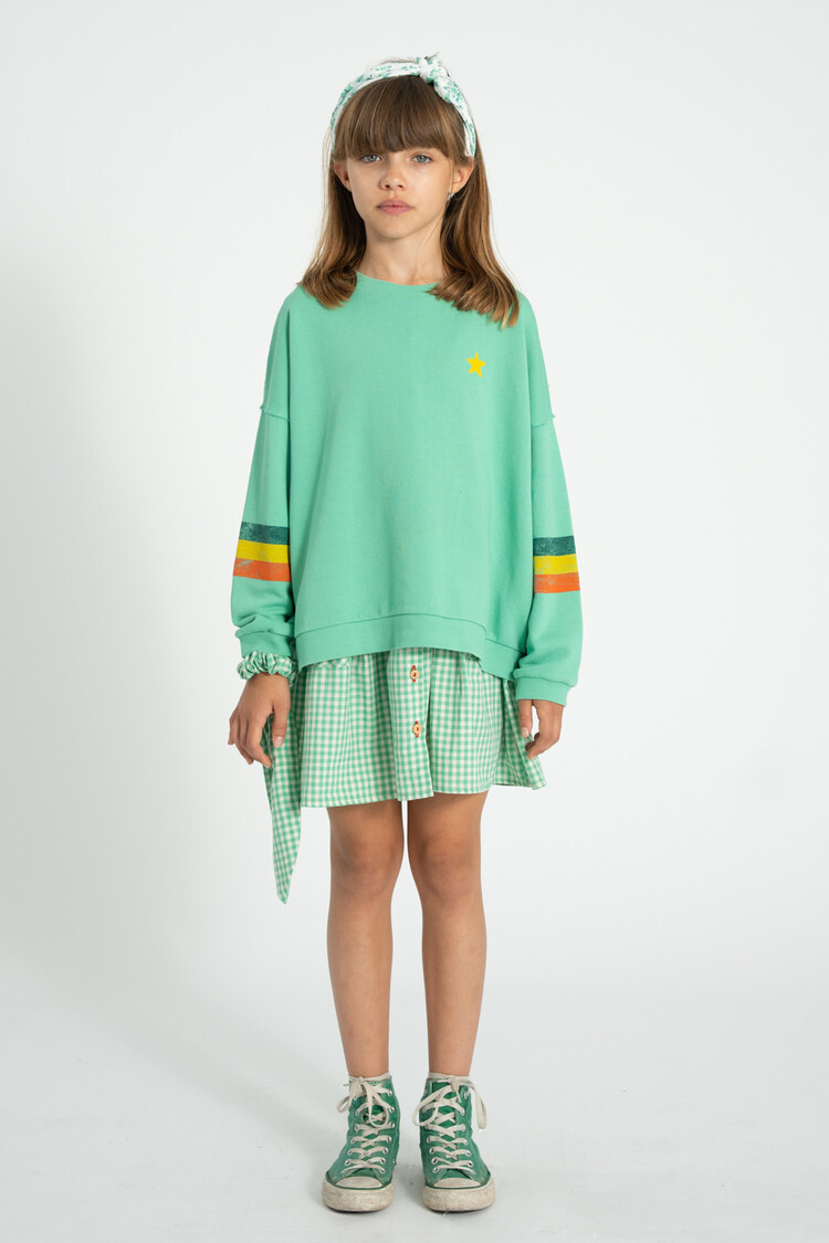 Piupiuchick sweatshirt | green w/ multicolor stripes
