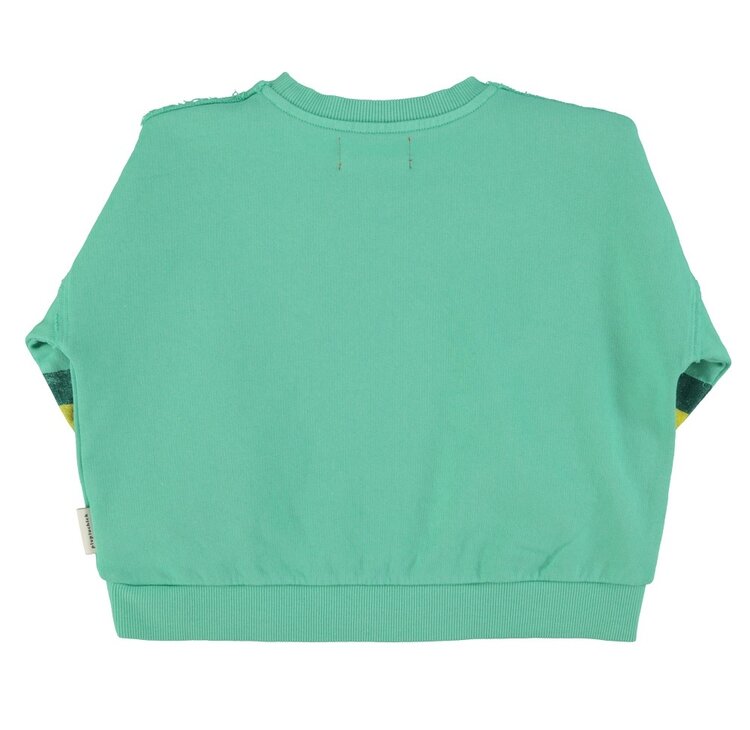 Piupiuchick sweatshirt | green w/ multicolor stripes