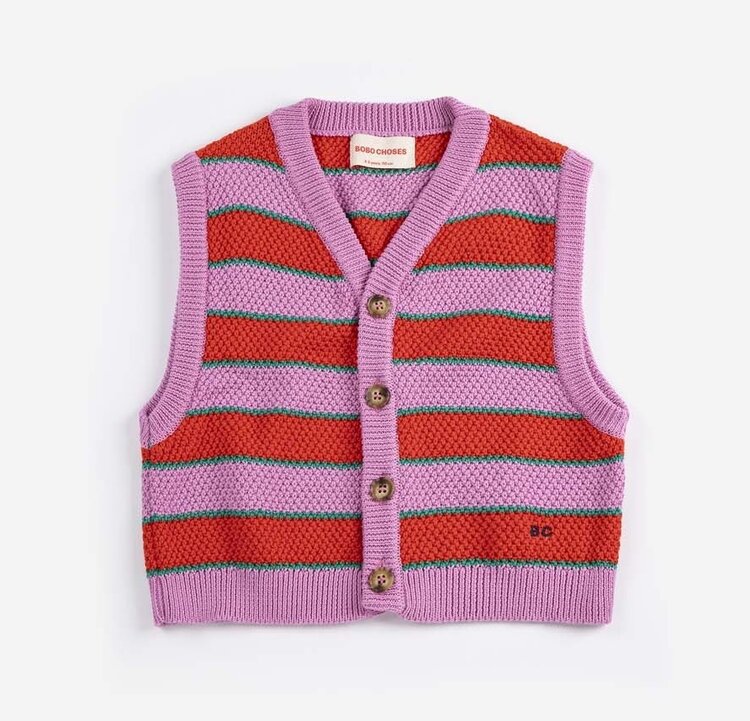 Bobo Choses BC Striped knitted vest