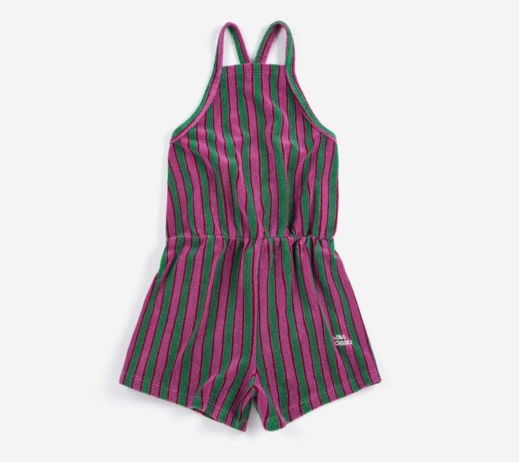 Bobo Choses Striped terry cloth playsuit