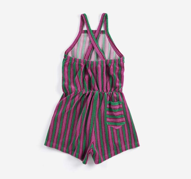 Bobo Choses Striped terry cloth playsuit
