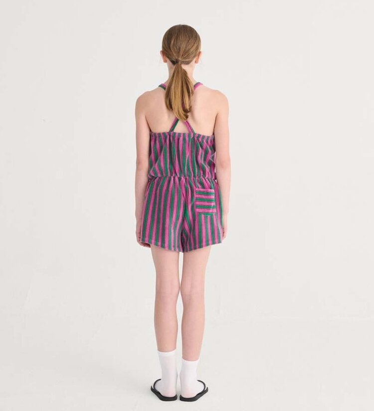 Bobo Choses Striped terry cloth playsuit