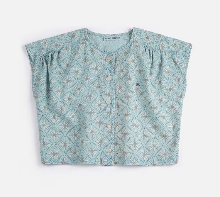 Bobo Choses Daisy Mosaic all over woven top
