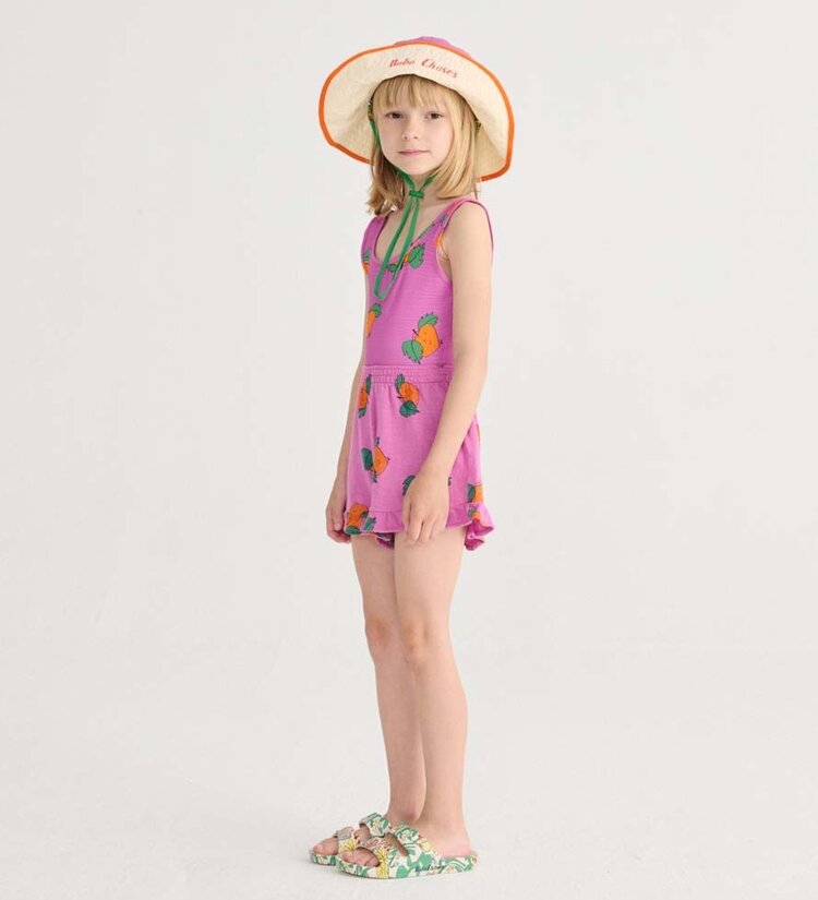 Bobo Choses Tangerine all over ruffled shorts