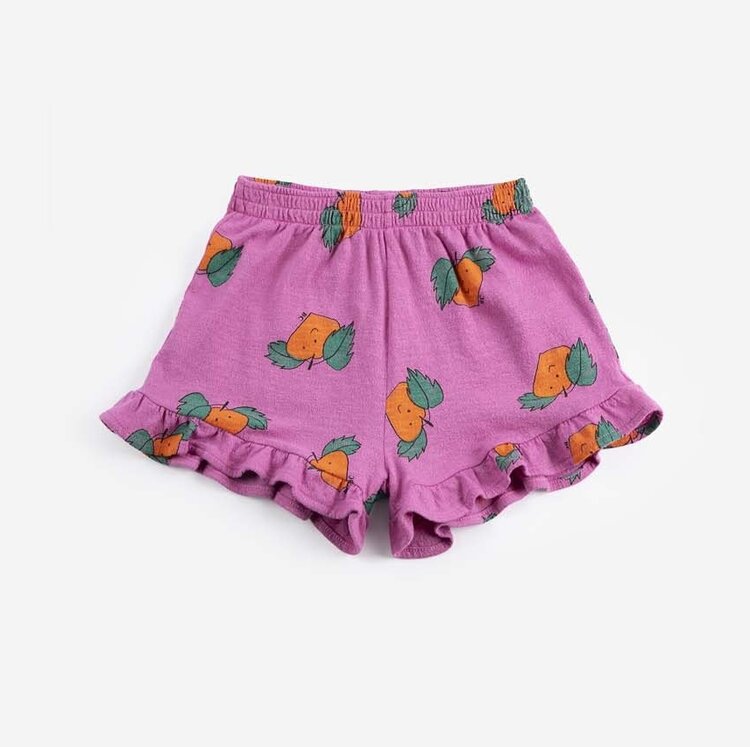 Bobo Choses Tangerine all over ruffled shorts