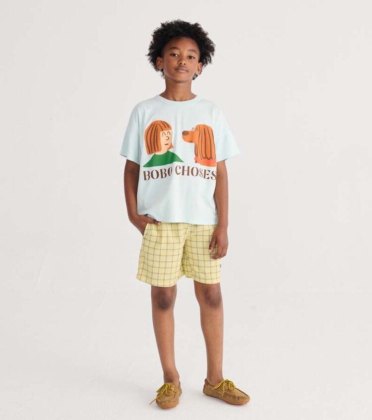 Bobo Choses  Spicy Window Pane woven Bermuda shorts