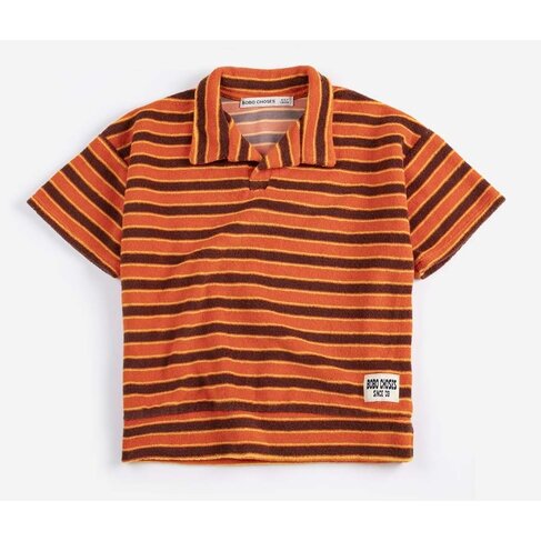Bobo Choses Striped Brick terry cloth polo