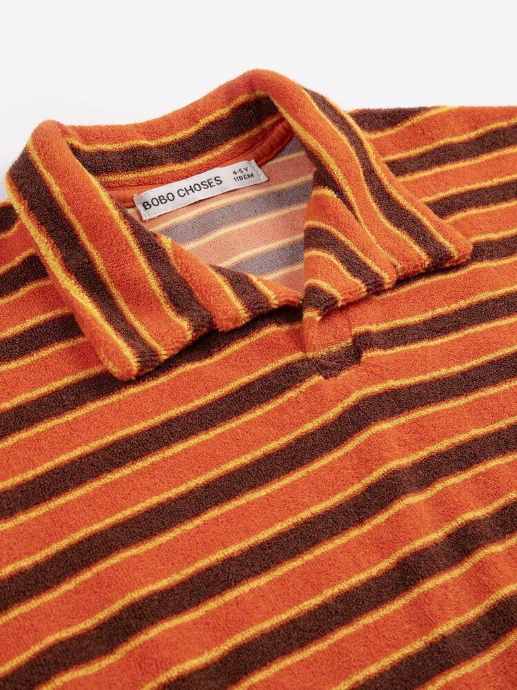 Bobo Choses Striped Brick terry cloth polo