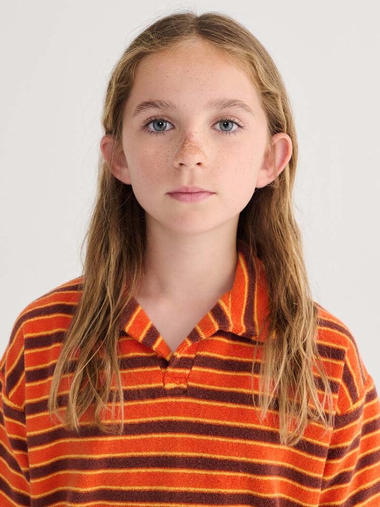 Bobo Choses Striped Brick terry cloth polo