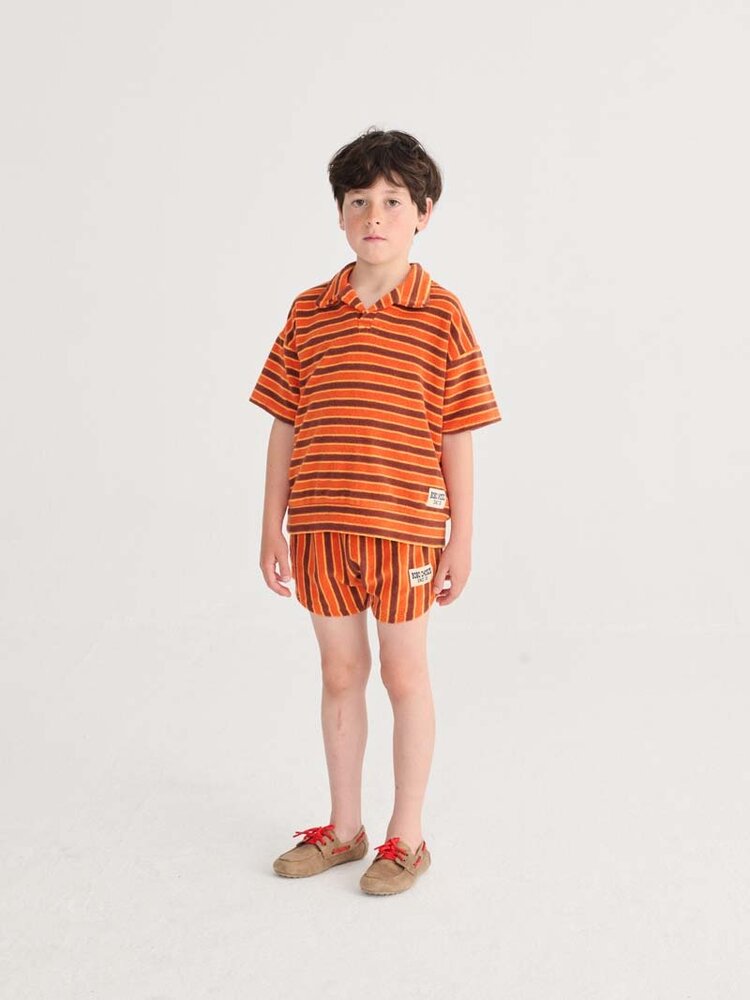 Bobo Choses Striped Brick terry cloth shorts