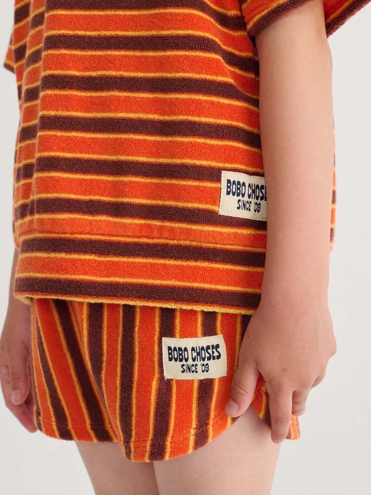 Bobo Choses Striped Brick terry cloth shorts