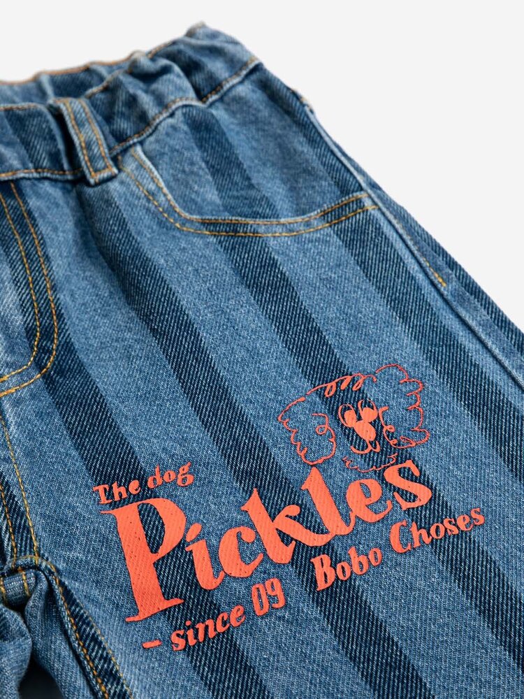 Bobo Choses  Pickles The Dog Striped denim pants