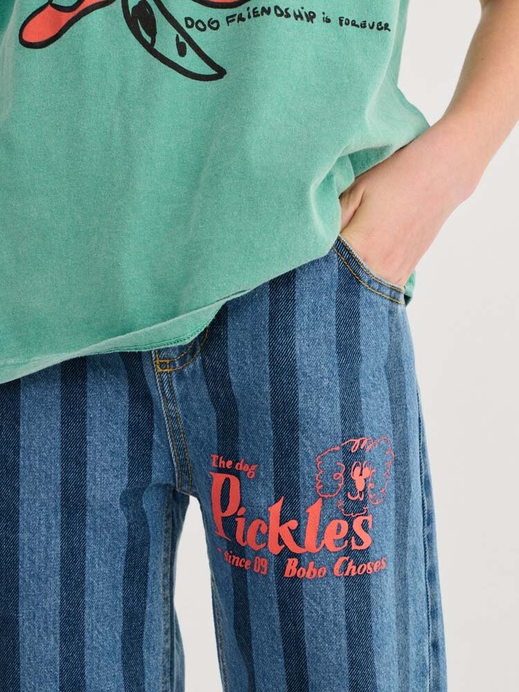 Bobo Choses  Pickles The Dog Striped denim pants