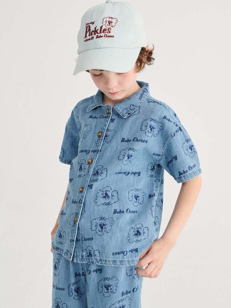 Bobo Choses Pickle The Dog all over denim shirt