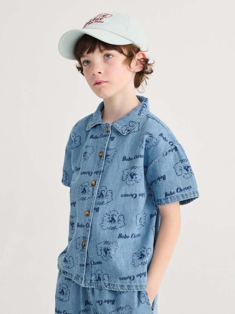 Bobo Choses Pickle The Dog all over denim shirt
