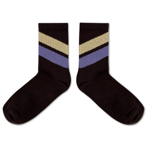 REPOSE AMS Sporty Socks - Midnight Teal Stripe