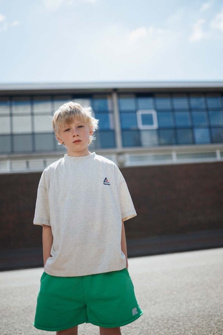 REPOSE AMS Tee Shirt - Grey Melange