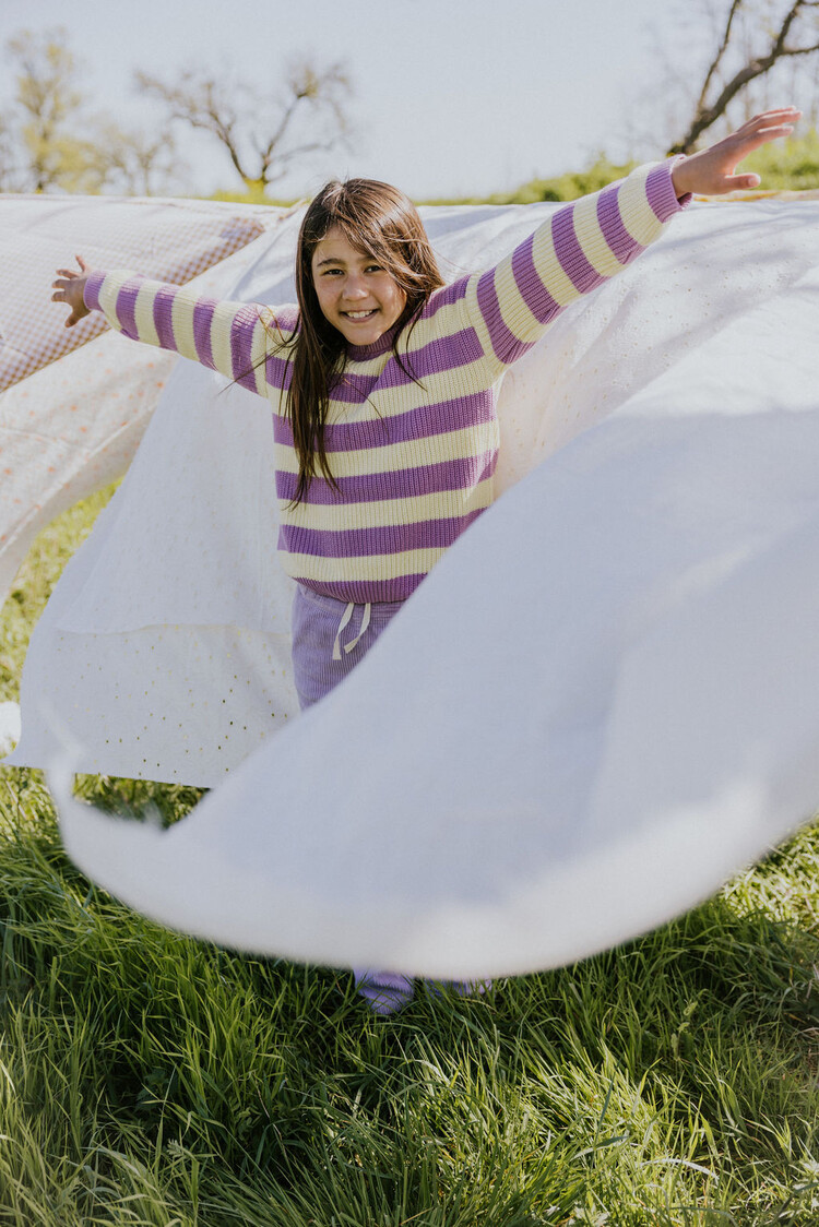 Yuki kidswear Stripes Knitted Sweater - Ice Cream