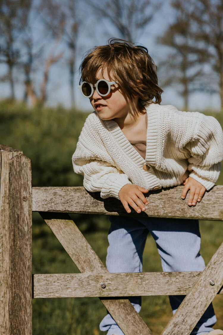 Yuki kidswear Chunky knitted Cardigan - Stone White