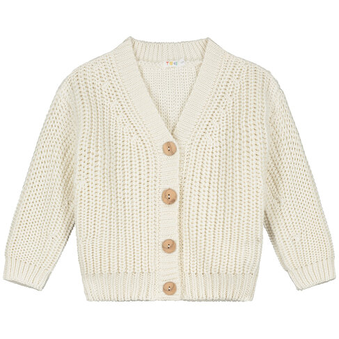 Yuki kidswear Chunky knitted Cardigan - Stone White