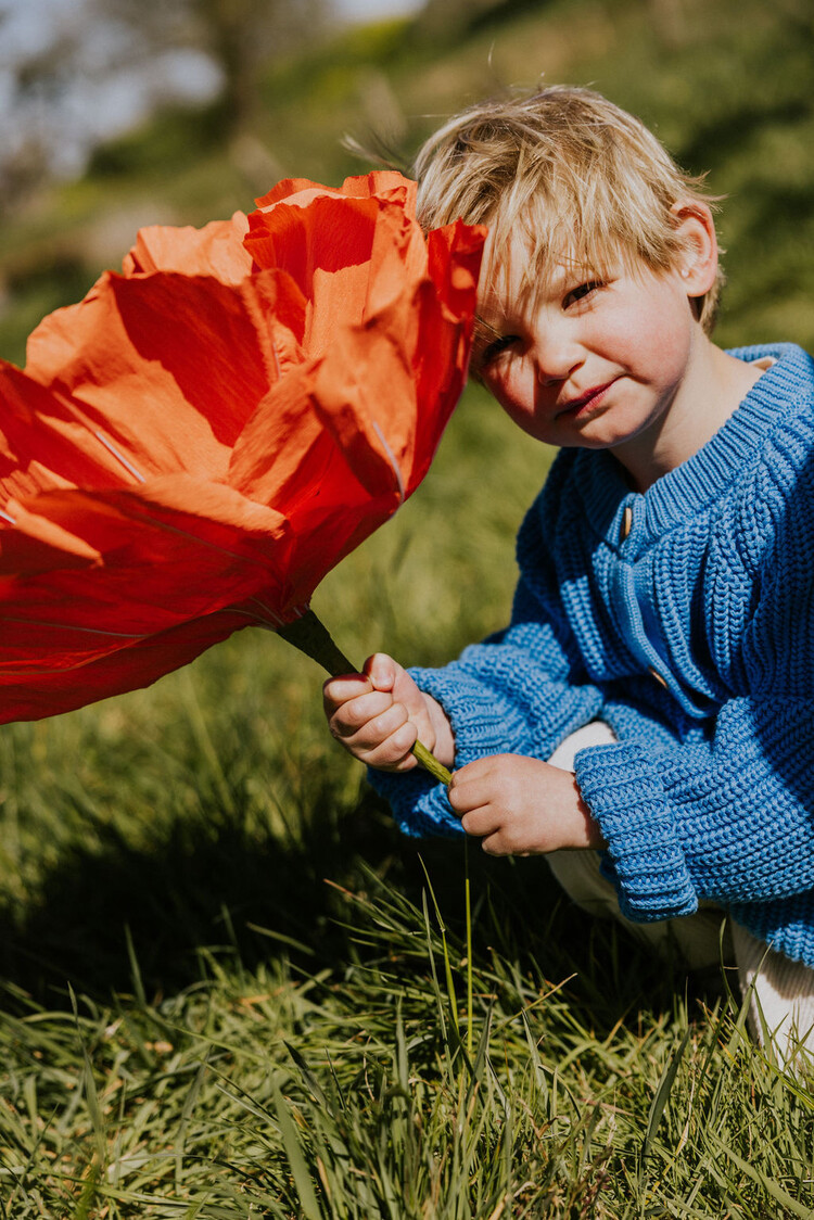 Yuki kidswear Raglan Cardigan - Azure