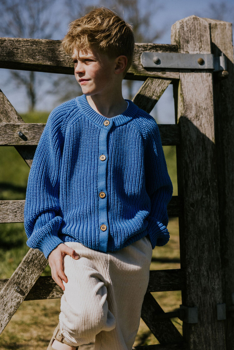 Yuki kidswear Raglan Cardigan - Azure