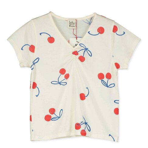 Lotiekids V Neck Tee - Cherries Allover