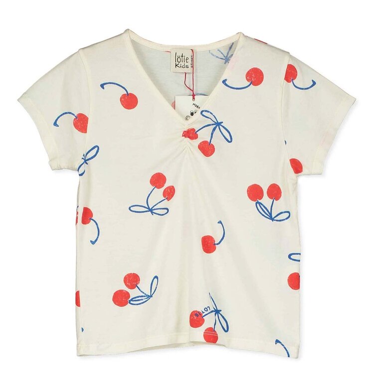 Lotiekids V Neck Tee - Cherries Allover