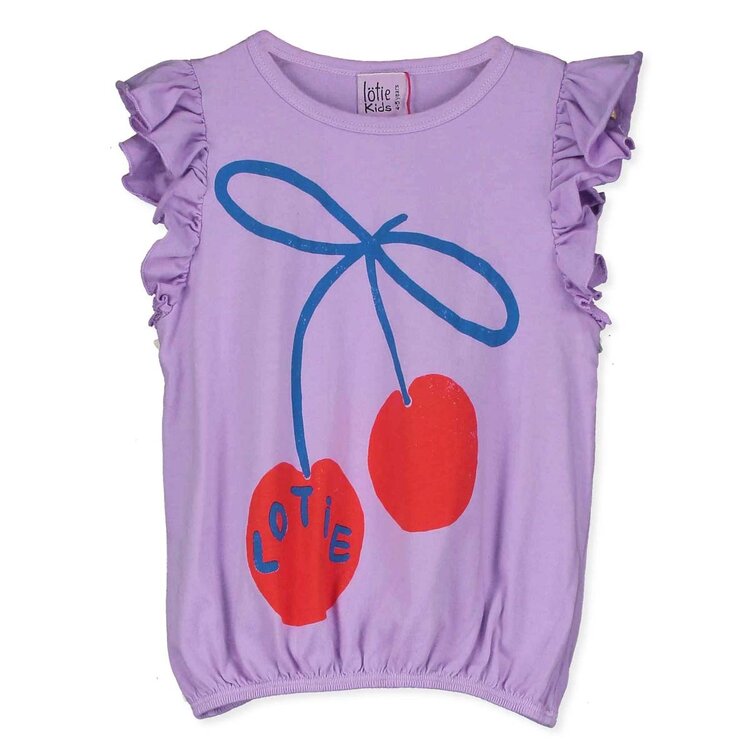 Lotiekids Ruffle Sleeve Tee - Lotie Cherries
