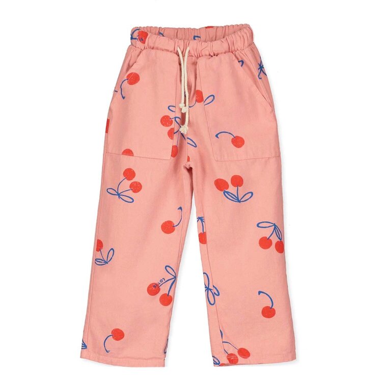 Lotiekids Wide Fit Twill Pocket Pants - Cherries Allover