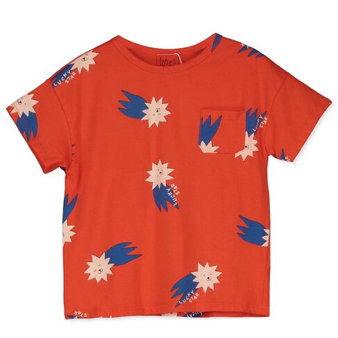 Lotiekids Tshirt - Lucky Red Stars Allover