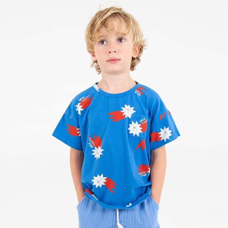 Lotiekids Tshirt - Lucky Blue Stars Allover