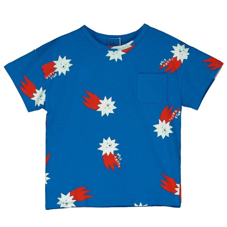 Lotiekids Tshirt - Lucky Blue Stars Allover