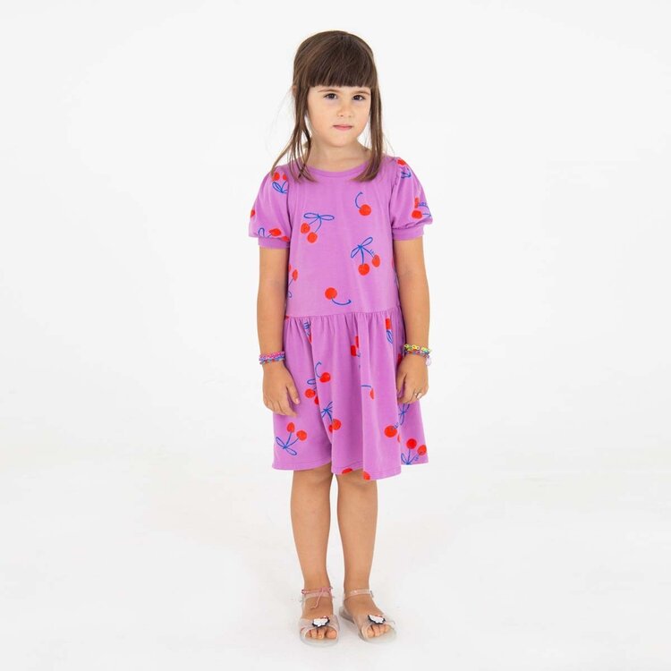 Lotiekids Bloused Sleeve Dress - Cherries Allover