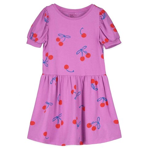 Lotiekids Bloused Sleeve Dress - Cherries Allover