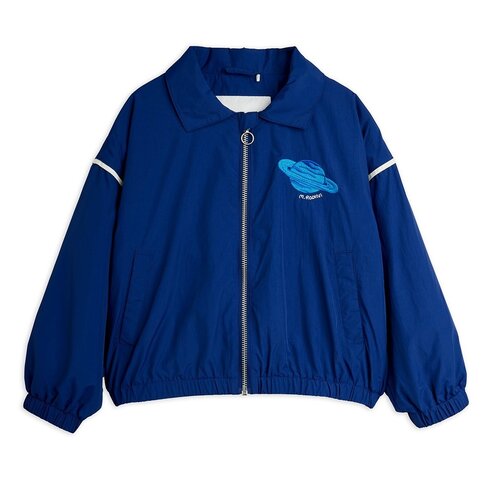 Mini Rodini Planet emb nylon jacket - blue