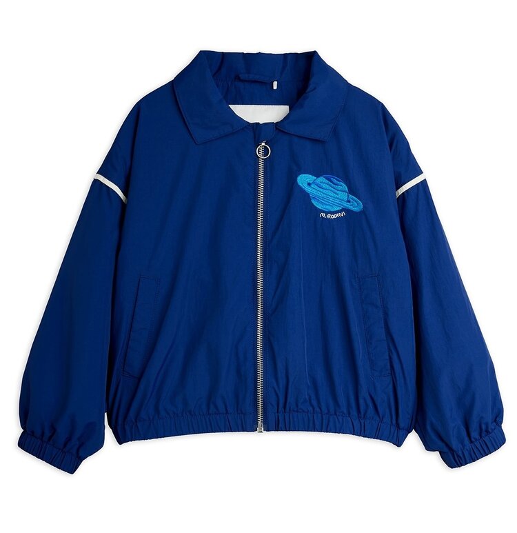 Mini Rodini Planet emb nylon jacket - blue